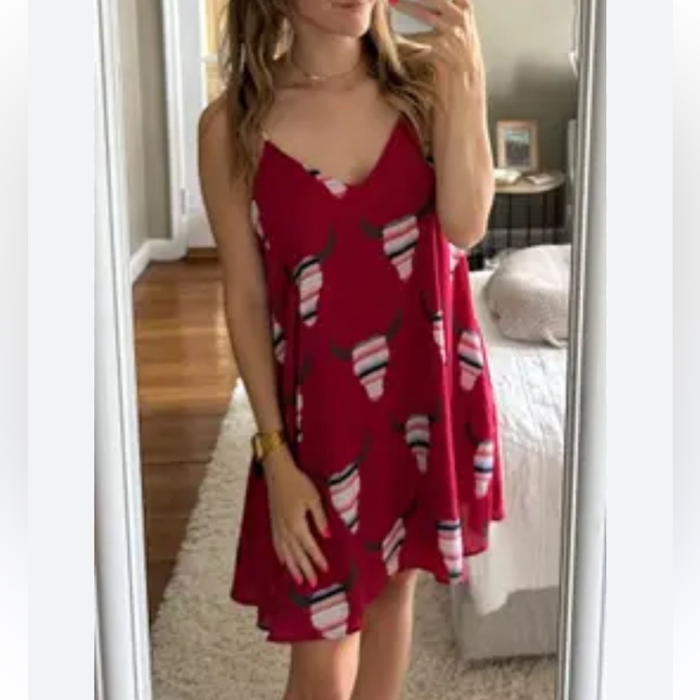 NWT Altar'd State Size‎ Small Western Red Southwestern Bullhead Slip Dress